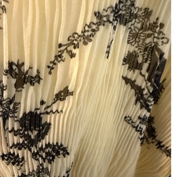 GANNI Pale Banana Floral Georgette Plisse Mini Dress Yellow NWT size 8/10 - Picture 6 of 6